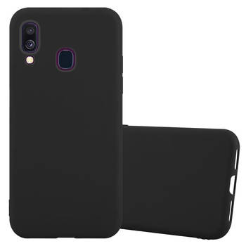 Cadorabo Hoesje geschikt voor Samsung Galaxy A40 in CANDY ZWART - Beschermhoes TPU silicone Case Cover