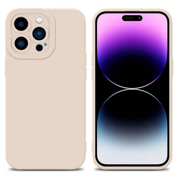 Cadorabo Hoesje geschikt voor Apple iPhone 14 PRO MAX in FLUID CREAM - Beschermhoes TPU silicone Cover Case