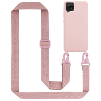 Cadorabo Mobiele telefoon ketting geschikt voor Samsung Galaxy A12 / M12 Hoesje in LIQUID ROZE - Silicone beschermhoes