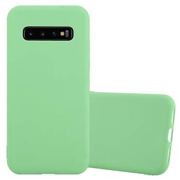 Cadorabo Hoesje geschikt voor Samsung Galaxy S10 PLUS in CANDY PASTEL GROEN - Beschermhoes TPU silicone Case Cover