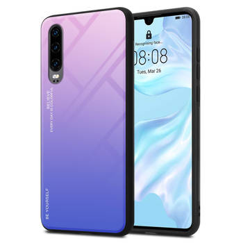 Cadorabo Hoesje geschikt voor Huawei P30 in ROZE - BLAUW - Tweekleurige beschermhoes TPU-silicone Case Cover