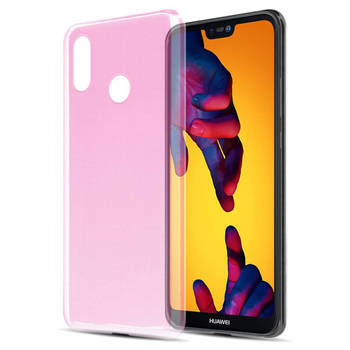 Cadorabo Hoesje geschikt voor Huawei P20 LITE 2018 / NOVA 3E in TRANSPARANT ROZE - Beschermhoes Cover gemaakt van TPU