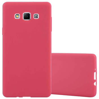 Cadorabo Hoesje geschikt voor Samsung Galaxy A7 2015 in CANDY ROOD - Beschermhoes TPU silicone Case Cover