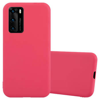 Cadorabo Hoesje geschikt voor Huawei P40 in CANDY ROOD - Beschermhoes TPU silicone Case Cover