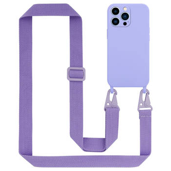 Cadorabo Mobiele telefoon ketting geschikt voor Apple iPhone 13 PRO Hoesje in LIQUID LICHT PAARS - Silicone beschermhoes