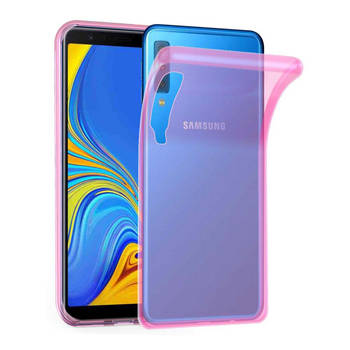 Cadorabo Hoesje geschikt voor Samsung Galaxy A7 2018 in TRANSPARANT ROZE - Beschermhoes Cover gemaakt van TPU Silicone