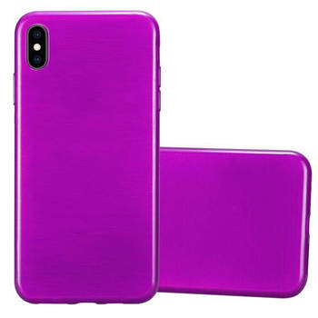 Cadorabo Hoesje geschikt voor Apple iPhone XS MAX in PAARS - Beschermhoes TPU silicone Case Cover Brushed