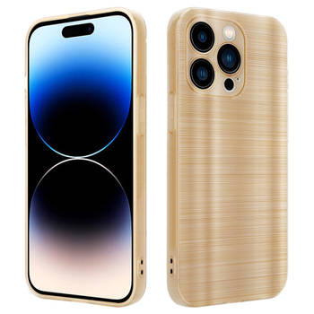 Cadorabo Hoesje geschikt voor Apple iPhone 14 PRO MAX in Brushed Goud - Beschermhoes Case Cover TPU silicone