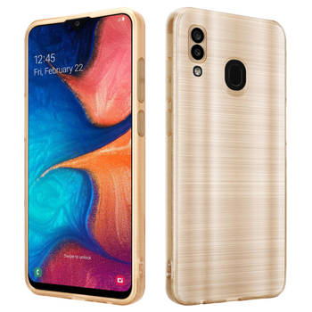 Cadorabo Hoesje geschikt voor Samsung Galaxy A20 / A30 / M10s in Brushed Goud - Beschermhoes Case Cover TPU silicone