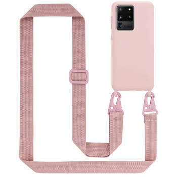 Cadorabo Mobiele telefoon ketting geschikt voor Samsung Galaxy S20 ULTRA Hoesje in LIQUID ROZE - Silicone beschermhoes