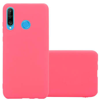 Cadorabo Hoesje geschikt voor Huawei P30 LITE in CANDY ROOD - Beschermhoes TPU silicone Case Cover