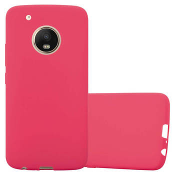 Cadorabo Hoesje geschikt voor Motorola MOTO G5 PLUS in CANDY ROOD - Beschermhoes TPU silicone Case Cover