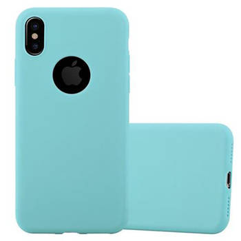 Cadorabo Hoesje geschikt voor Apple iPhone X / XS in CANDY BLAUW - Beschermhoes TPU silicone Case Cover