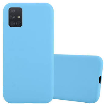 Cadorabo Hoesje geschikt voor Samsung Galaxy A71 4G in CANDY BLAUW - Beschermhoes TPU silicone Case Cover