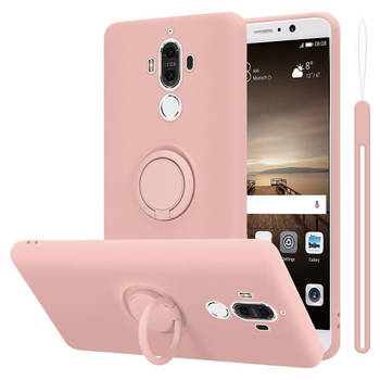 Cadorabo Hoesje geschikt voor Huawei MATE 9 in LIQUID ROZE - Beschermhoes van TPU silicone Case Cover met ring