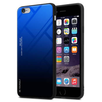 Cadorabo Hoesje geschikt voor Apple iPhone 6 PLUS / 6S PLUS in BLAUW - ZWART - Tweekleurige beschermhoes TPU-silicone