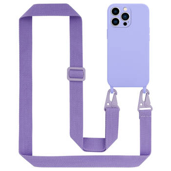 Cadorabo Mobiele telefoon ketting geschikt voor Apple iPhone 14 PRO MAX Hoesje in LIQUID LICHT PAARS - Silicone