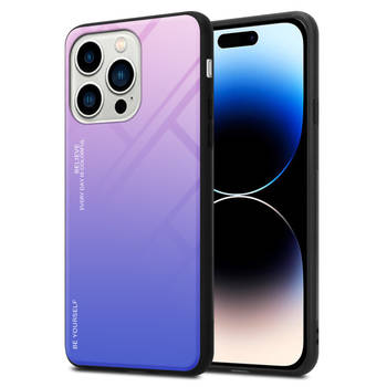 Cadorabo Hoesje geschikt voor Apple iPhone 14 PRO MAX in ROZE - BLAUW - Tweekleurige beschermhoes TPU-silicone Case