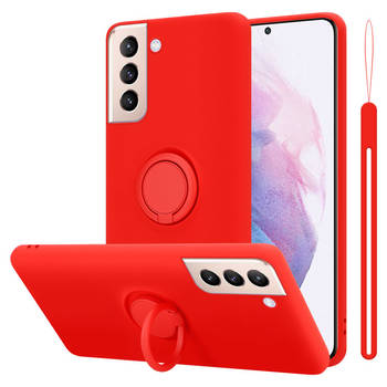 Cadorabo Hoesje geschikt voor Samsung Galaxy S24 in LIQUID ROOD - Beschermhoes van TPU silicone Case Cover met ring