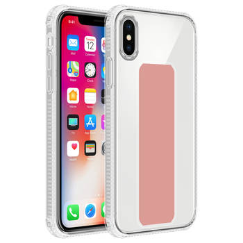 Cadorabo Hoesje geschikt voor Apple iPhone X / XS Cover in ROZE - Beschermhoes TPU silicone Case met houder