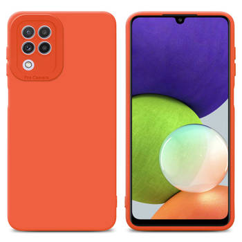 Cadorabo Hoesje geschikt voor Samsung Galaxy A22 4G in FLUID ORANJE - Beschermhoes TPU silicone Cover Case