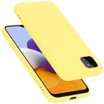 Cadorabo Hoesje geschikt voor Samsung Galaxy A22 5G Case in LIQUID GEEL - Beschermhoes TPU silicone Cover