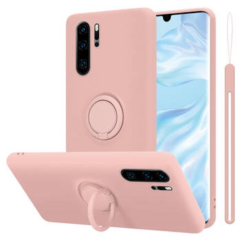 Cadorabo Hoesje geschikt voor Huawei P30 PRO in LIQUID ROZE - Beschermhoes van TPU silicone Case Cover met ring