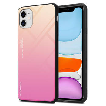 Cadorabo Hoesje geschikt voor Apple iPhone 11 in GEEL - ROZE - Tweekleurige beschermhoes TPU-silicone Case Cover