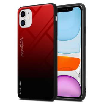Cadorabo Hoesje geschikt voor Apple iPhone 11 in ROOD - ZWART - Tweekleurige beschermhoes TPU-silicone Case Cover