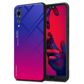 Cadorabo Hoesje geschikt voor Huawei P20 PRO / P20 PLUS in PAARS - ROOD - Tweekleurige beschermhoes TPU-silicone Case