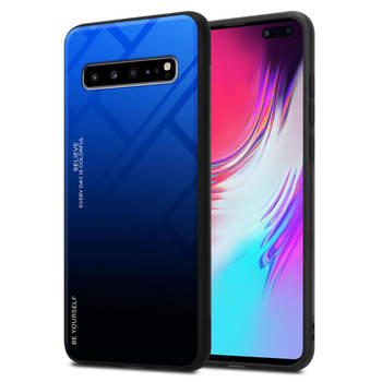 Cadorabo Hoesje geschikt voor Samsung Galaxy S10 5G in BLAUW - ZWART - Tweekleurige beschermhoes TPU-silicone Case Cover