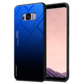 Cadorabo Hoesje geschikt voor Samsung Galaxy S8 PLUS in BLAUW - ZWART - Tweekleurige beschermhoes TPU-silicone Case