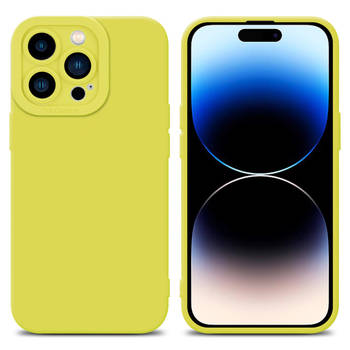 Cadorabo Hoesje geschikt voor Apple iPhone 14 PRO MAX in FLUID GEEL - Beschermhoes TPU silicone Cover Case