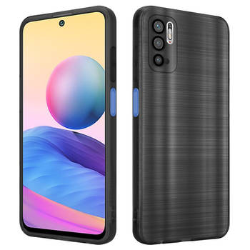 Cadorabo Hoesje geschikt voor Xiaomi RedMi NOTE 10 5G / POCO M3 PRO 5G in Brushed Zwart - Beschermhoes Case Cover TPU