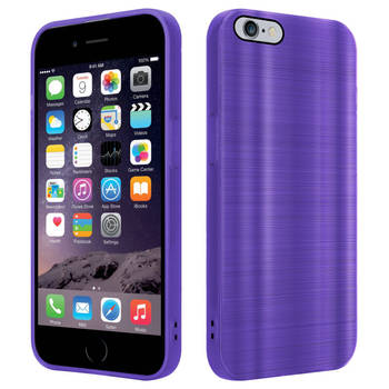 Cadorabo Hoesje geschikt voor Apple iPhone 6 PLUS / 6S PLUS in Brushed Paars - Beschermhoes Case Cover TPU silicone