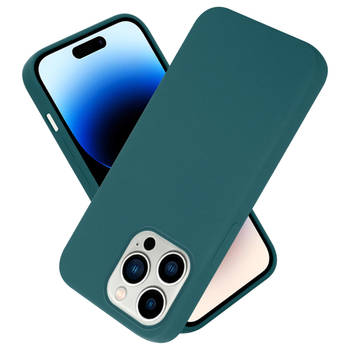 Cadorabo Hoesje geschikt voor Apple iPhone 14 PRO MAX Case in LIQUID GROEN - Beschermhoes TPU silicone Cover