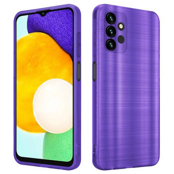 Cadorabo Hoesje geschikt voor Samsung Galaxy A13 5G in Brushed Paars - Beschermhoes Case Cover TPU silicone