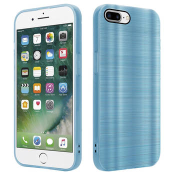 Cadorabo Hoesje geschikt voor Apple iPhone 7 PLUS / 7S PLUS / 8 PLUS in Brushed Turqoise - Beschermhoes Case Cover TPU