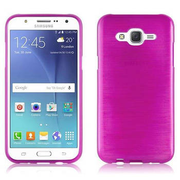 Cadorabo Hoesje geschikt voor Samsung Galaxy J5 2015 in ROZE - Beschermhoes TPU silicone Case Cover Brushed