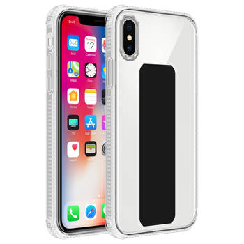 Cadorabo Hoesje geschikt voor Apple iPhone X / XS Cover in ZWART - Beschermhoes TPU silicone Case met houder