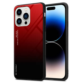 Cadorabo Hoesje geschikt voor Apple iPhone 14 PRO MAX in ROOD - ZWART - Tweekleurige beschermhoes TPU-silicone Case