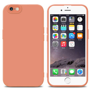 Cadorabo Hoesje geschikt voor Apple iPhone 6 / 6S in FLUID LICHT ORANJE - Beschermhoes TPU silicone Cover Case