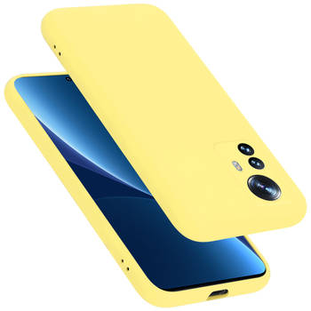 Cadorabo Hoesje geschikt voor Xiaomi 12 PRO Case in LIQUID GEEL - Beschermhoes TPU silicone Cover