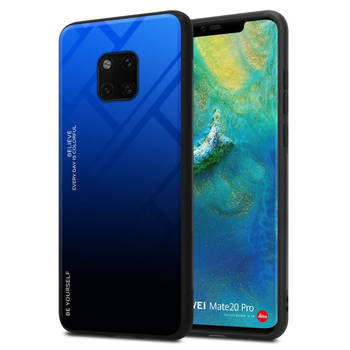 Cadorabo Hoesje geschikt voor Huawei MATE 20 PRO in BLAUW - ZWART - Tweekleurige beschermhoes TPU-silicone Case Cover