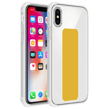 Cadorabo Hoesje geschikt voor Apple iPhone XS MAX Cover in GEEL - Beschermhoes TPU silicone Case met houder