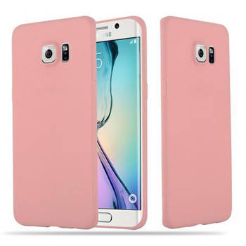 Cadorabo Hoesje geschikt voor Samsung Galaxy S6 EDGE in CANDY ROZE - Beschermhoes TPU silicone Case Cover