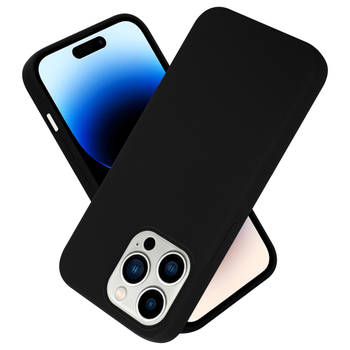 Cadorabo Hoesje geschikt voor Apple iPhone 14 PRO MAX Case in LIQUID ZWART - Beschermhoes TPU silicone Cover