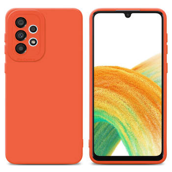 Cadorabo Hoesje geschikt voor Samsung Galaxy A52 (4G / 5G) / A52s in FLUID ORANJE - Beschermhoes TPU silicone Cover Case