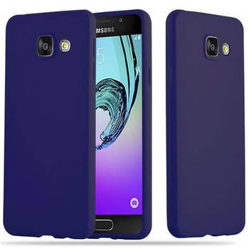 Cadorabo Hoesje geschikt voor Samsung Galaxy A3 2016 in CANDY DONKER BLAUW - Beschermhoes TPU silicone Case Cover