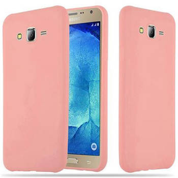 Cadorabo Hoesje geschikt voor Samsung Galaxy J7 2015 in CANDY ROZE - Beschermhoes TPU silicone Case Cover